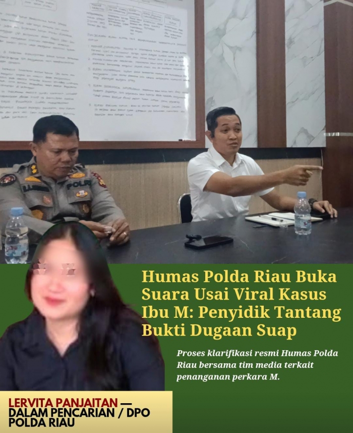 Humas Polda Riau dan Ditreskrimsus Buka Klarifikasi Resmi Kasus ITE IRT M:Bantah Isu Rp10 Juta,Tegaskan Prosedur Sah