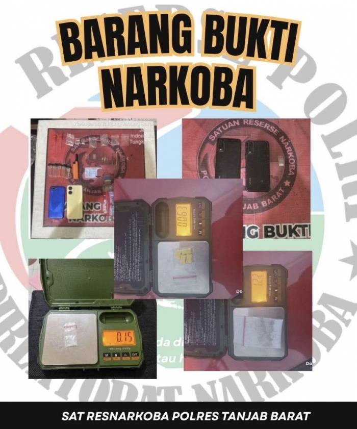 Bandar Shabu di Sialang di amankan Sat Res Narkoba Polres Tanjab Barat