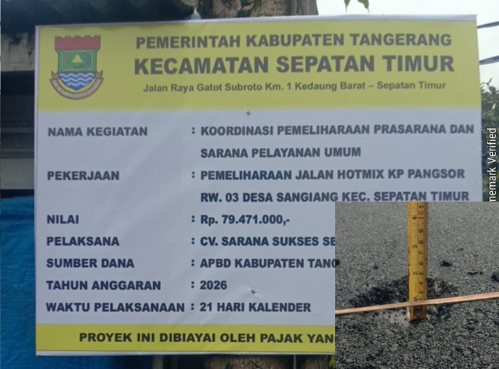 Proyek Jalan Hotmix Pangsor Diduga Kurangi Ketebalan, Camat Bungkam