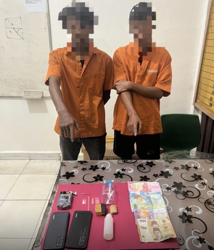 Polsek Tambang, Tangkap Dua pelaku Narkoba di Desa Parit Baru