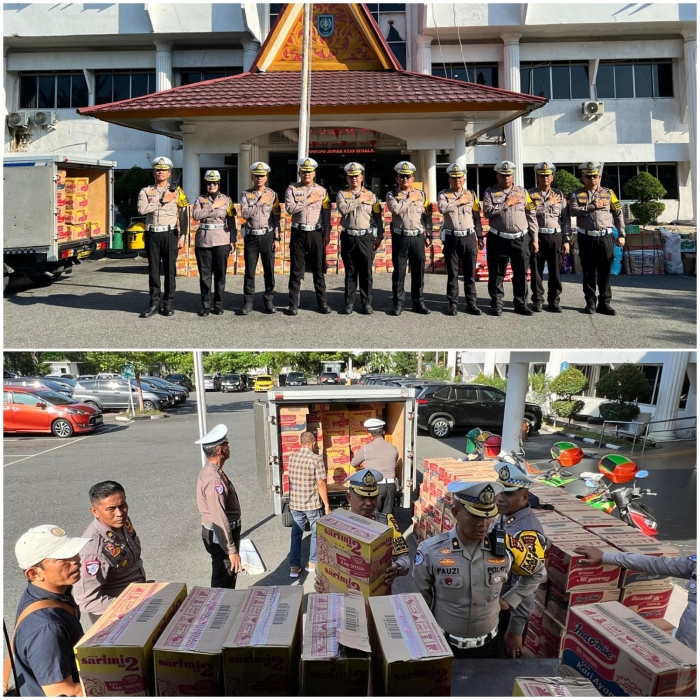 Ditlantas Polda Riau Gelar Apel Operasi Zebra dan Salurkan Bantuan untuk Korban Bencana di Sumatera Barat
